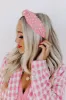 Glittery Confessions Rhinestone Headband In Pink sold by Impressions