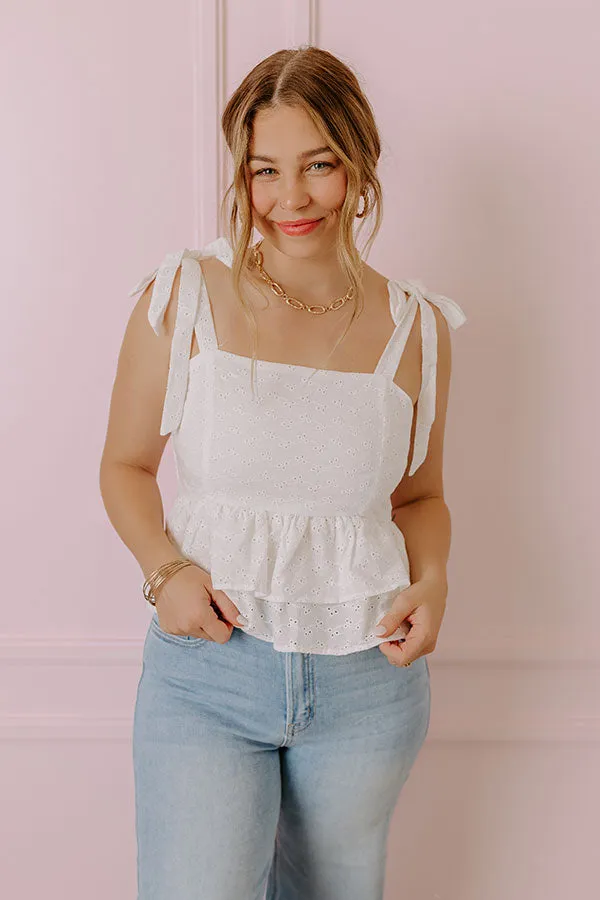 Bermuda Eyelet Tank In White sold by Impressions product image thumbnail 4