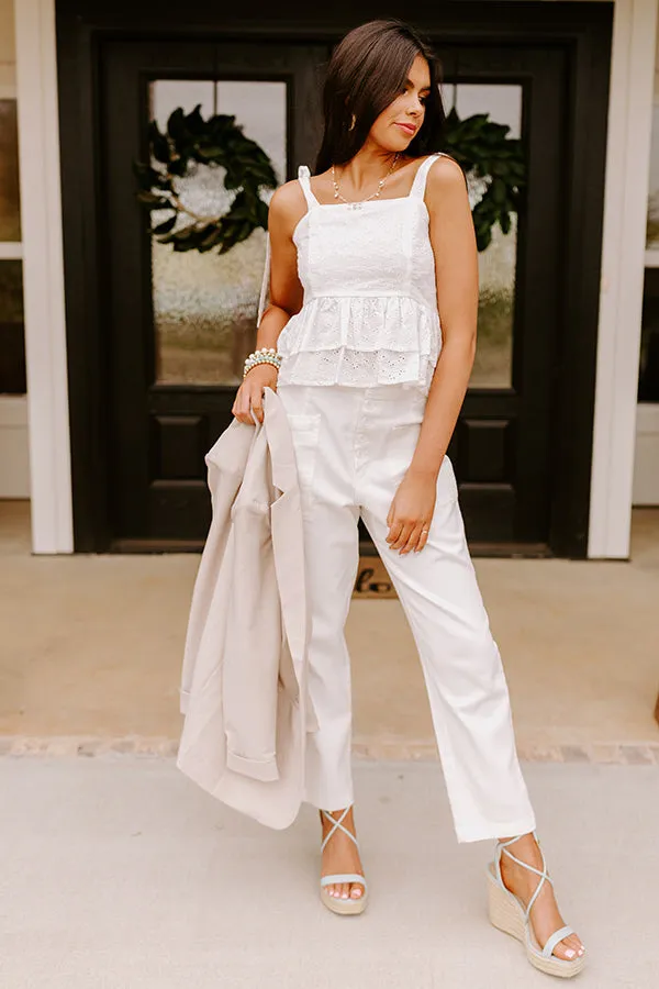 Bermuda Eyelet Tank In White sold by Impressions product image thumbnail 5