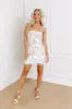 Floral Moment Embroidered Mini Dress in White sold by Impressions