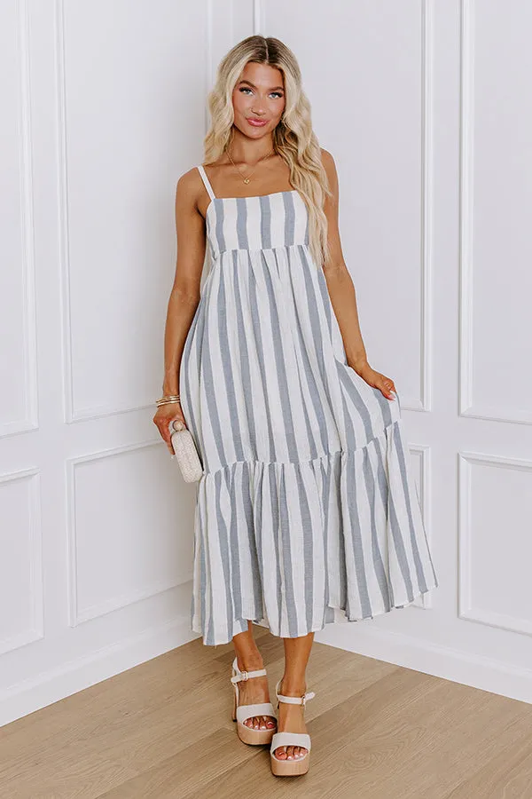 Driving To The Coast Stripe Midi in Blue sold by Impressions product image thumbnail 4