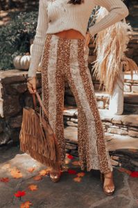 The Pine High Waist Flare In Camel sold by Impressions