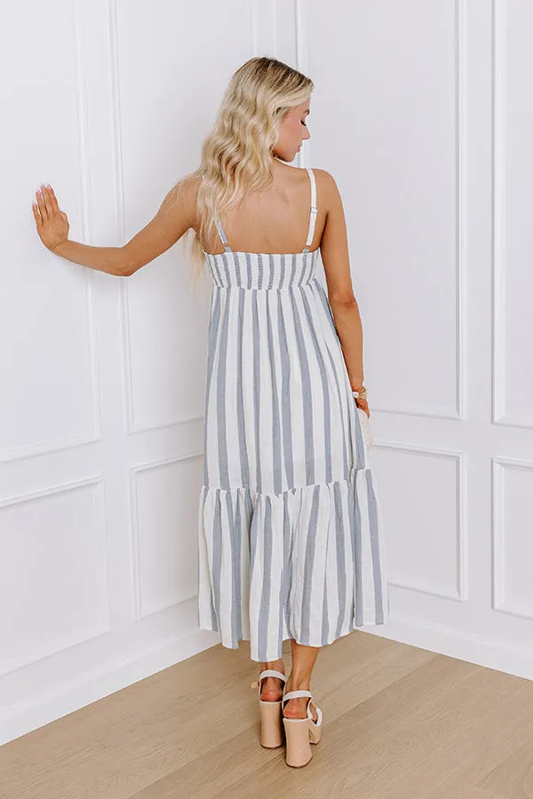 Driving To The Coast Stripe Midi in Blue sold by Impressions product image thumbnail 2