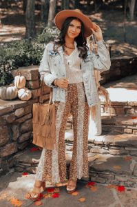 The Pine High Waist Flare In Camel sold by Impressions