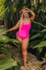 Ride The Tide One Piece Swimsuit in Hot Pink Curves sold by Impressions