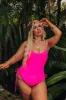 Ride The Tide One Piece Swimsuit in Hot Pink Curves sold by Impressions