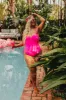 Ride The Tide One Piece Swimsuit in Hot Pink Curves sold by Impressions