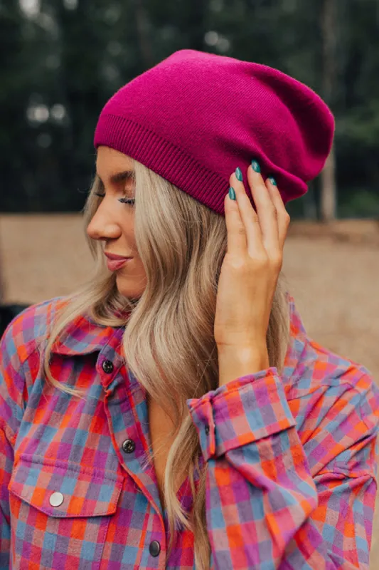 Playlist On Repeat Beanie In Berry sold by Impressions