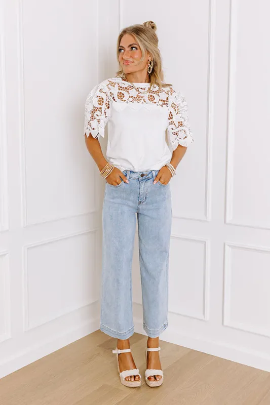 Risen Raelynn High Waist Wide Leg Jean in Light Wash made by Risen