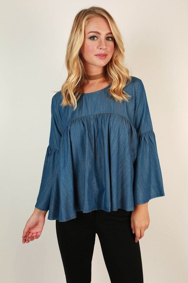 A Chambray Day Babydoll Top sold by Impressions product image thumbnail 2