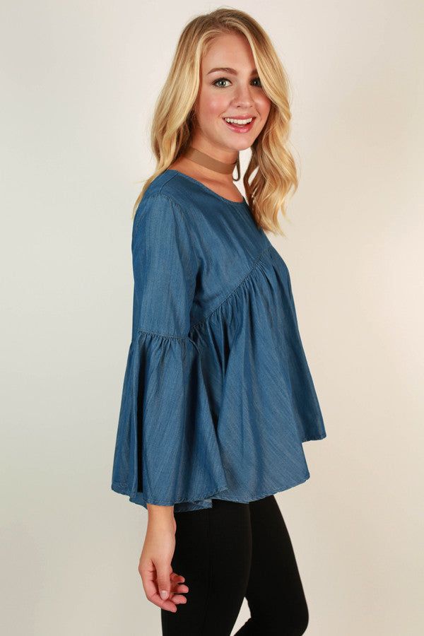 A Chambray Day Babydoll Top sold by Impressions product image thumbnail 3