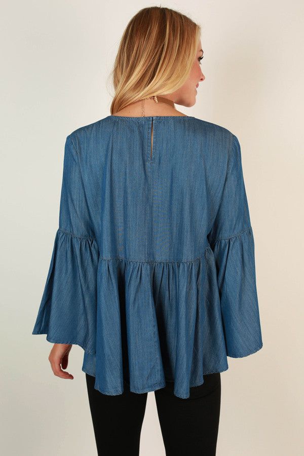 A Chambray Day Babydoll Top sold by Impressions product image thumbnail 4