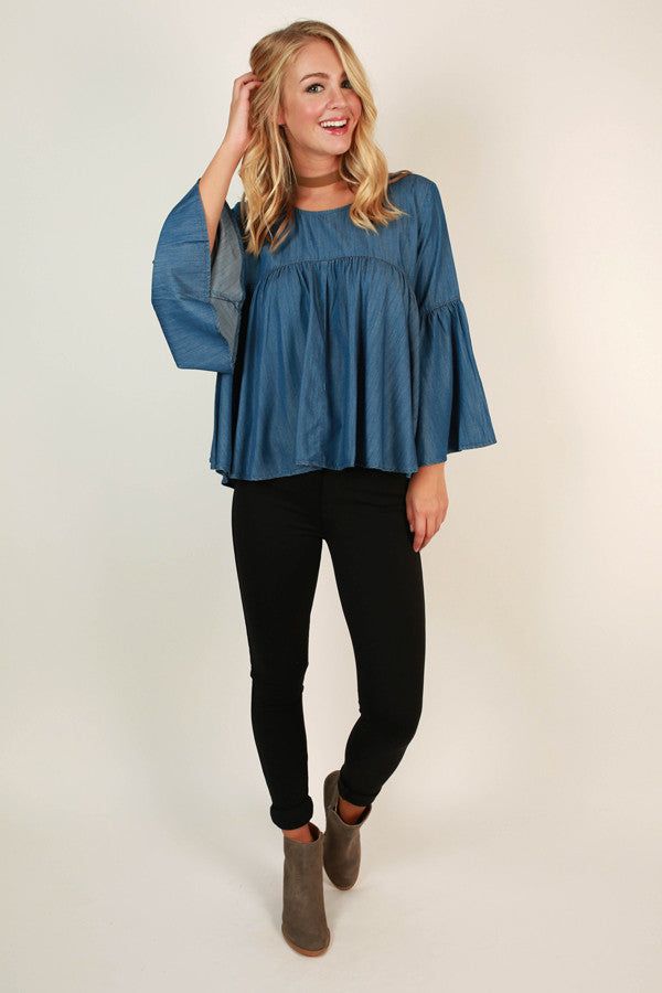 A Chambray Day Babydoll Top sold by Impressions product image thumbnail 5