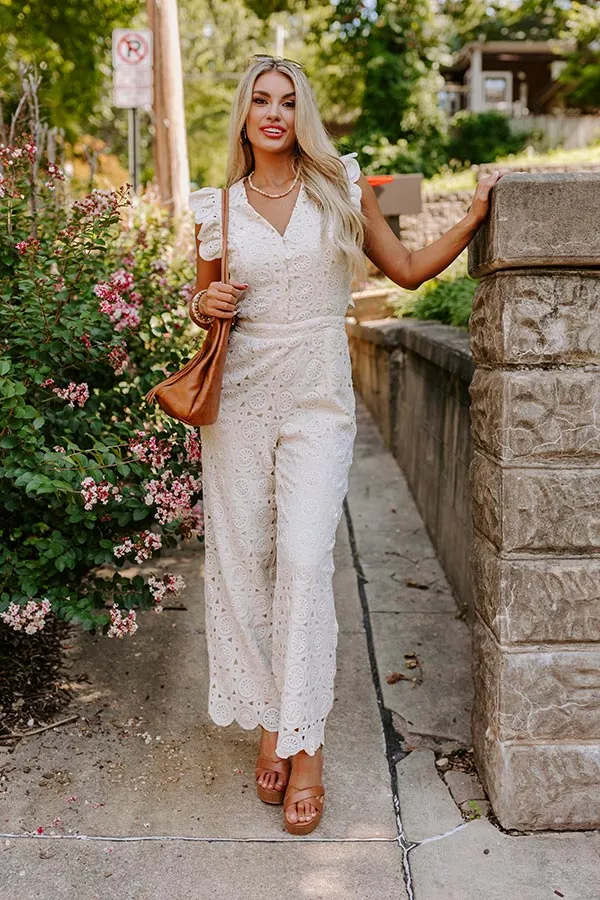 Under The Tucson Sun Crochet Jumpsuit in Ivory sold by Impressions