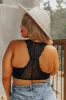 Flirty Nature Lace Racerback Bralette in Black Curves sold by Impressions
