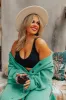 Flirty Nature Lace Racerback Bralette in Black Curves sold by Impressions