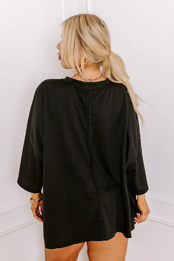 It's a Touch Down Sequin Oversized Tee in Black Curves sold by Impressions product image thumbnail 5