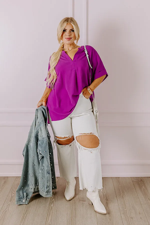 City Escape Shift Top in Orchid Curves sold by Impressions