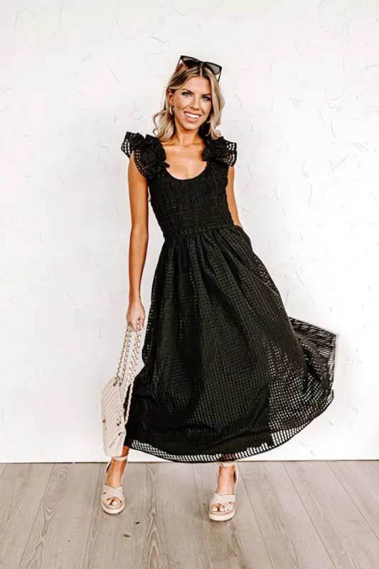 Divine Downtime Gingham Midi In Black sold by Impressions