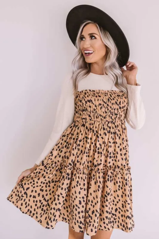 Showing Up Chic Leopard Shift Dress sold by Impressions