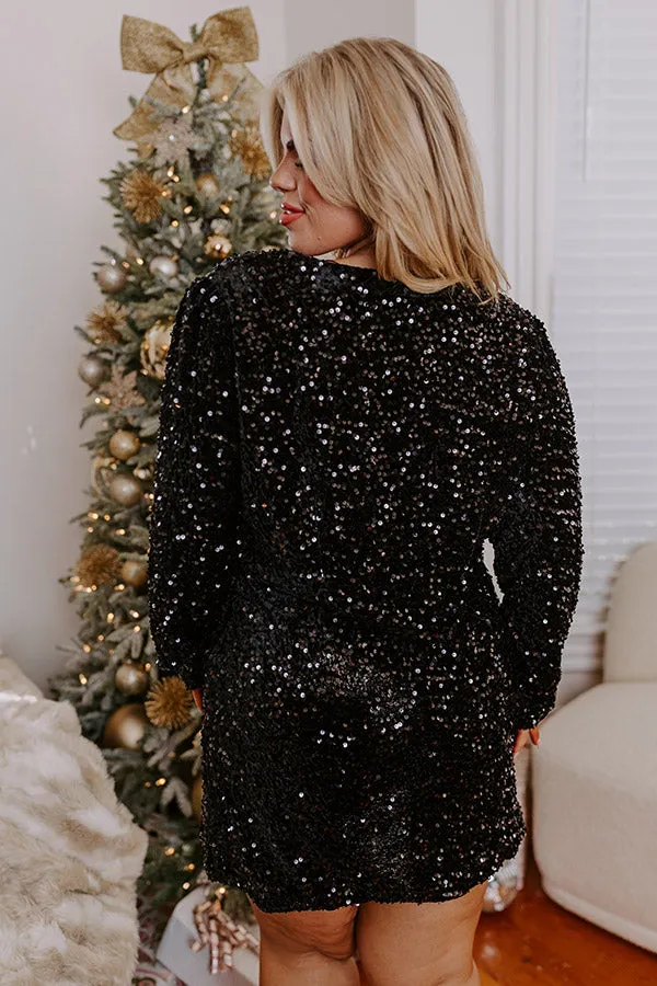 Girls Night Out Sequin Mini Dress in Black Curves sold by Impressions product image thumbnail 4