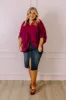 New To Town Shift Top In Berry Curves sold by Impressions