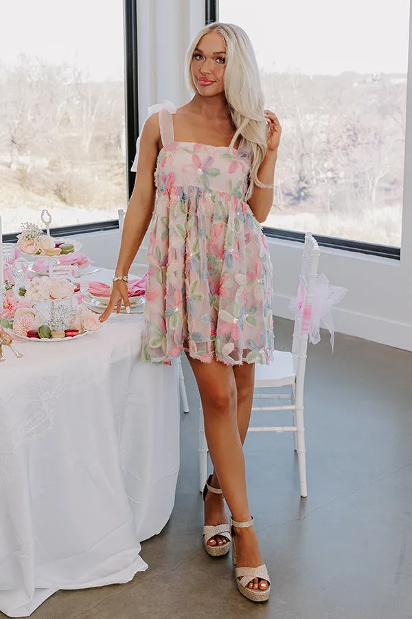 Twilight Blush Embroidered Mini Dress sold by Impressions