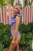 Sandy Shores Cut Out One Piece Swimsuit in Lavender sold by Impressions