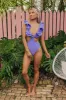 Sandy Shores Cut Out One Piece Swimsuit in Lavender sold by Impressions