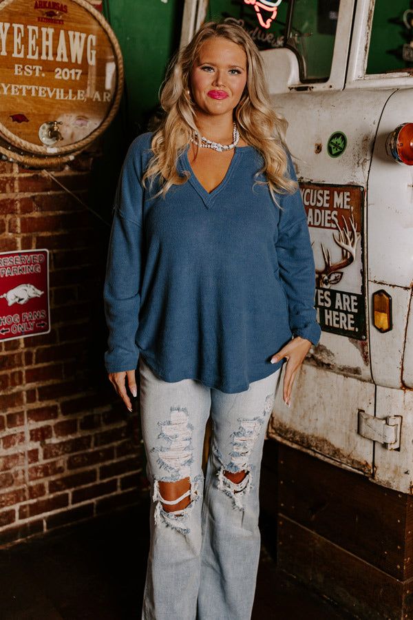 Merlot Snuggles Top In Autumn Sky Curves sold by Impressions