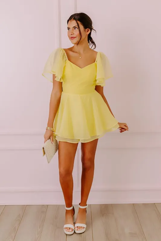 Spring Fling Organza Romper in Yellow sold by Impressions