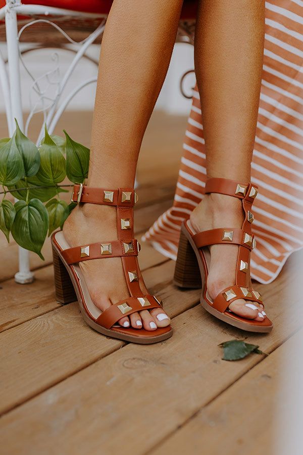 The Asheville Faux Leather Studded Heel In Camel sold by Impressions product image thumbnail 5