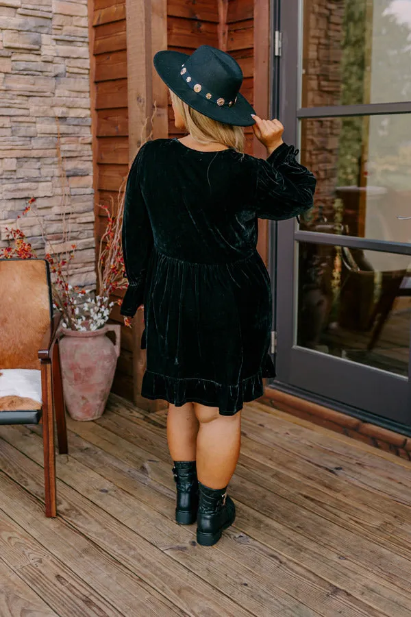 Lost In A Novel Velvet Mini Dress In Black Curves sold by Impressions product image thumbnail 3