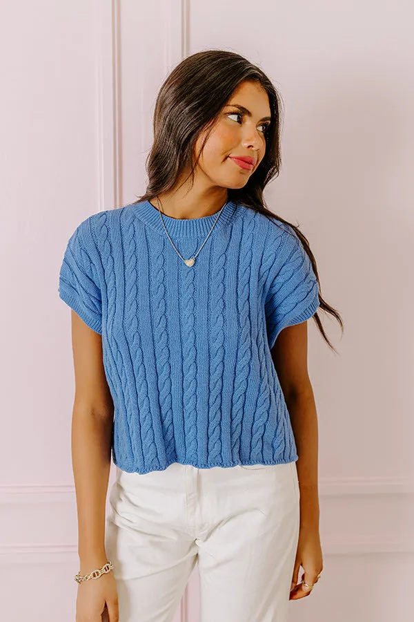 Meet Your Destiny Knit Top In Ocean Blue sold by Impressions product image thumbnail 2