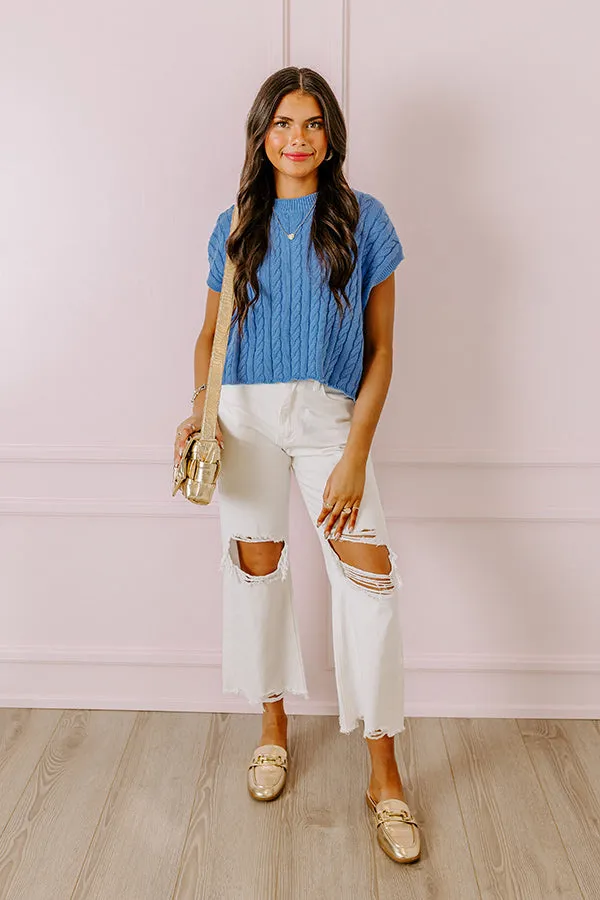 Meet Your Destiny Knit Top In Ocean Blue sold by Impressions product image thumbnail 4