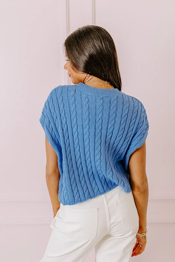 Meet Your Destiny Knit Top In Ocean Blue sold by Impressions product image thumbnail 3