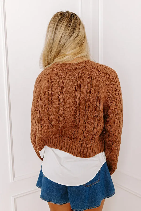 Thriving Weekend Cable Knit Sweater Top In Brown sold by Impressions product image thumbnail 4