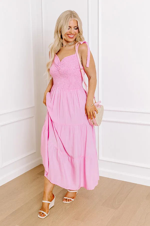 Tucson Stroll Smocked Midi in Pink Curves sold by Impressions product image thumbnail 5