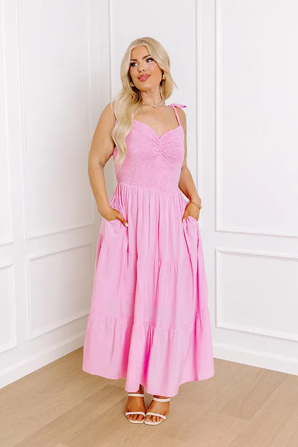 Tucson Stroll Smocked Midi in Pink Curves sold by Impressions