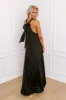 Bali Date Night Satin Maxi Dress in Black sold by Impressions