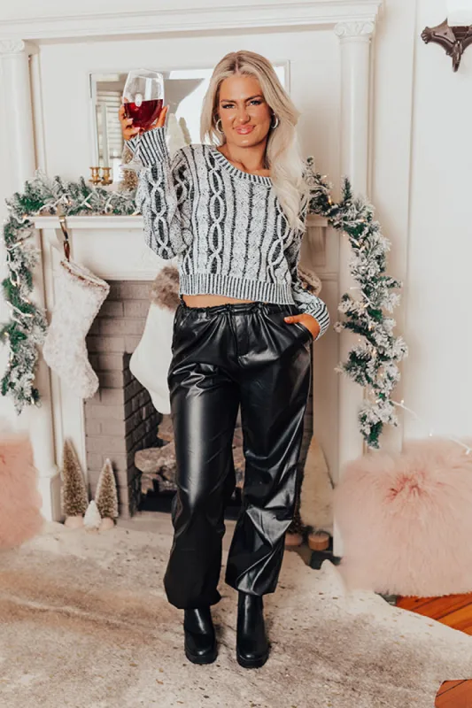 The Aubrey High Waist Faux Leather Pants In Black sold by Impressions