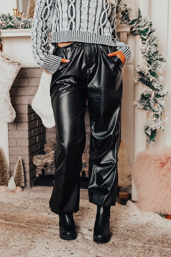 The Aubrey High Waist Faux Leather Pants In Black sold by Impressions product image thumbnail 2