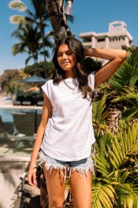 Picnic On The Beach Tee In White sold by Impressions