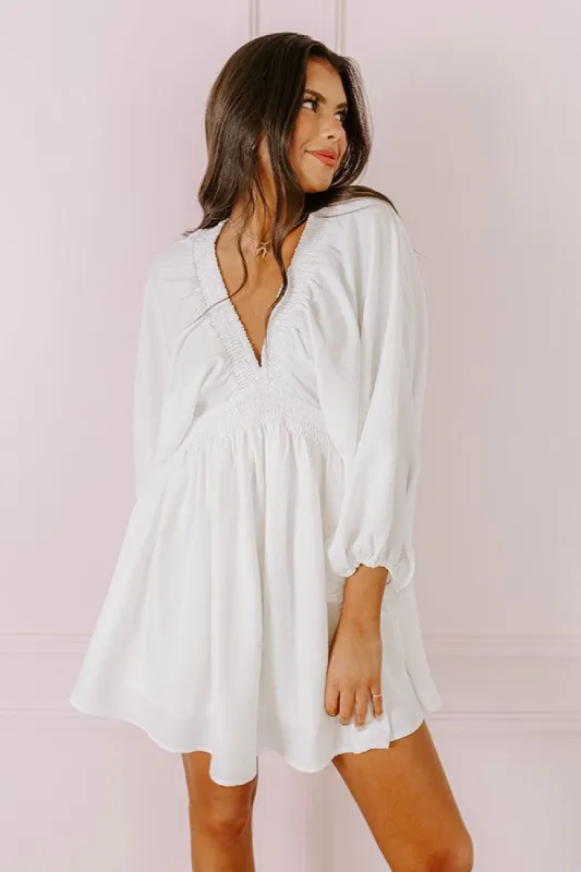 Around The Block Babydoll Dress In White sold by Impressions