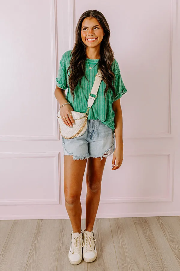 Back To Basics Mineral Wash Shift Top in Green sold by Impressions product image thumbnail 2