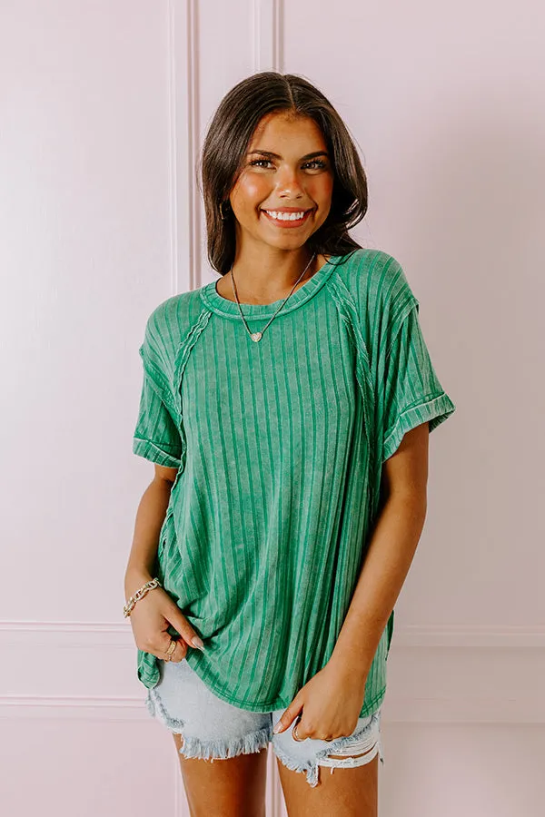 Back To Basics Mineral Wash Shift Top in Green sold by Impressions product image thumbnail 3