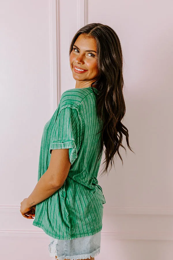 Back To Basics Mineral Wash Shift Top in Green sold by Impressions product image thumbnail 4