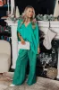 The Prescott High Waist Tweed Pants in Green sold by Impressions