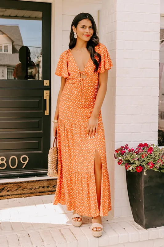 Iconic Crush Cut Out Maxi In Orange sold by Impressions