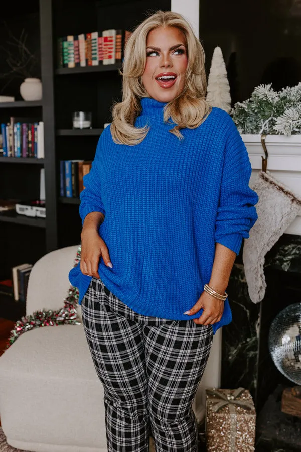 Punctual And Perfect Knit Sweater In Royal Blue Curves sold by Impressions